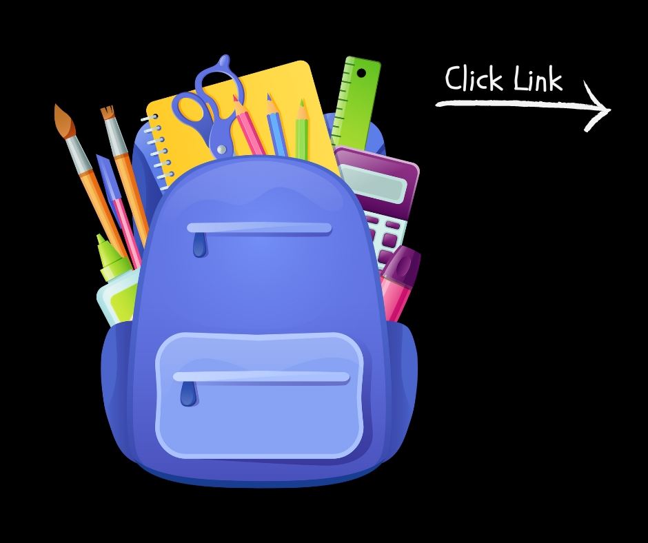  Image of a backpack full of school supplies